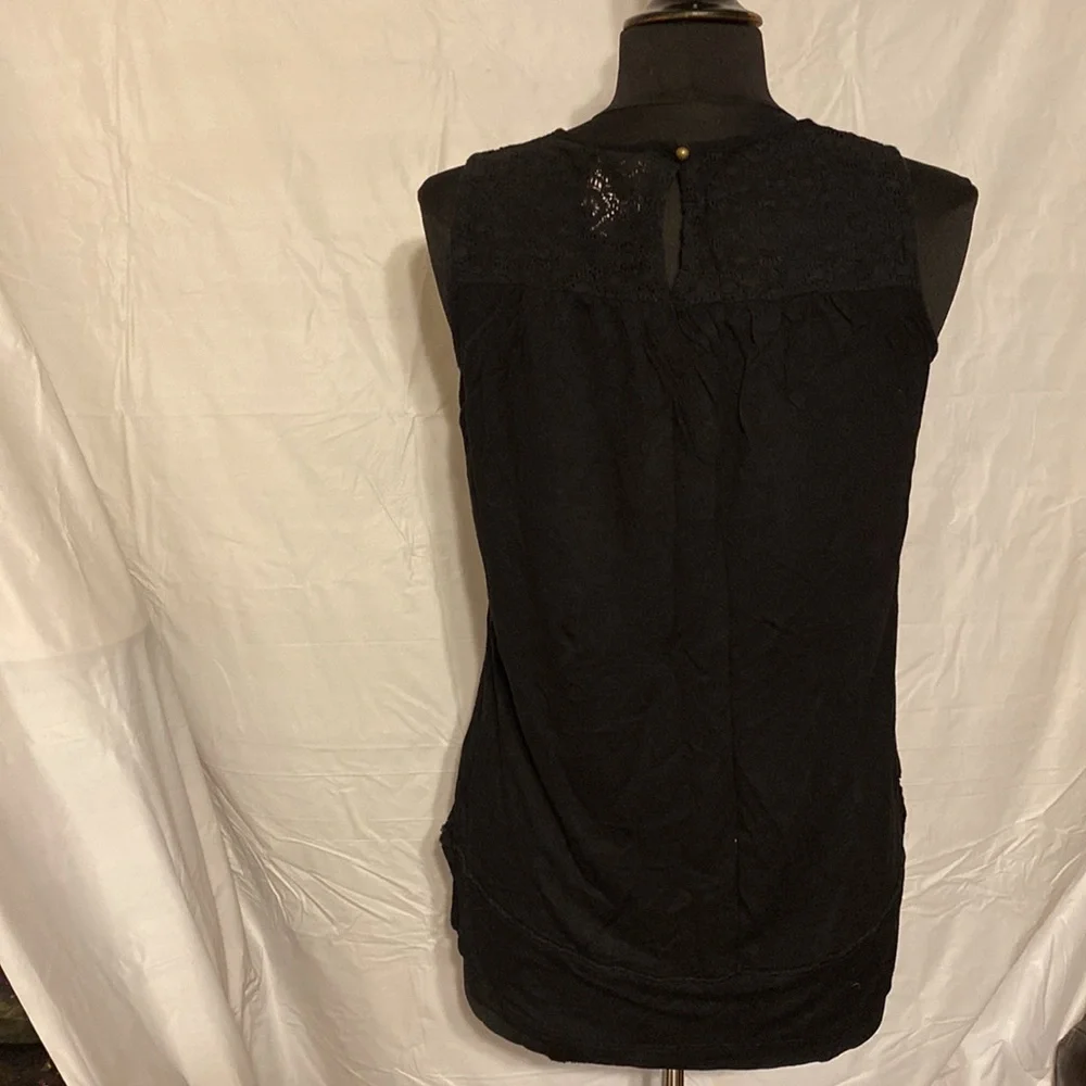 KNOX ROSE WOMEN EMBROIDERY NECK TOP - Picture 3 of 7